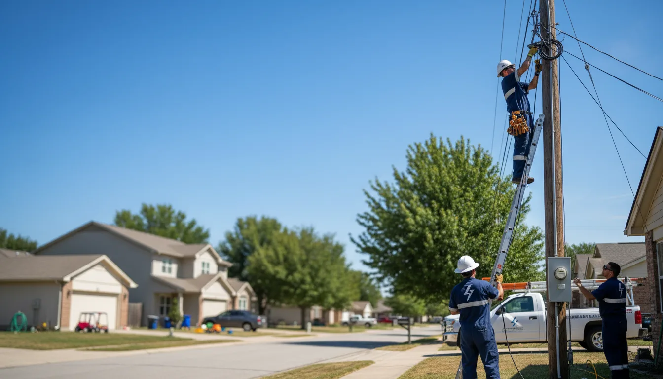 Residential electrician providing installation services in Hebron, NE